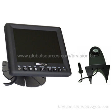Reversing System with 5-inch 450mcd Auto-dimmer Monitor, Super Wide Sunshield and Shark Camera